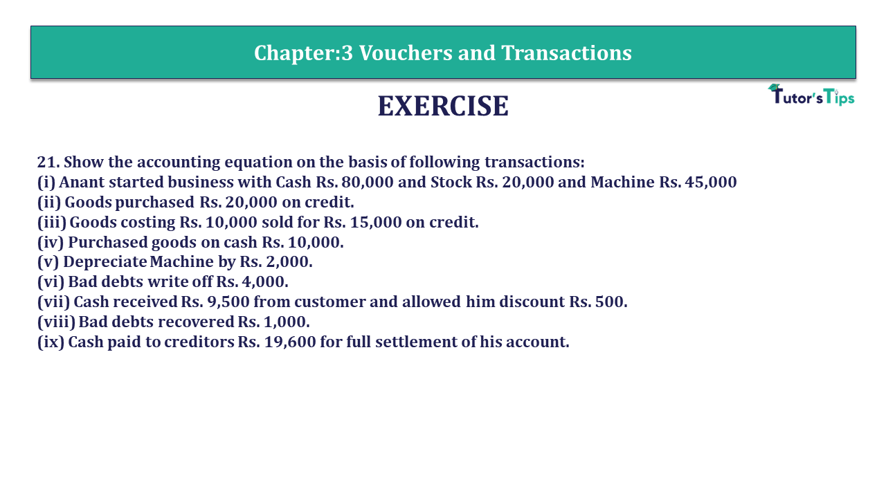 Question 21 Chapter 3 - Unimax Publications of Class 11