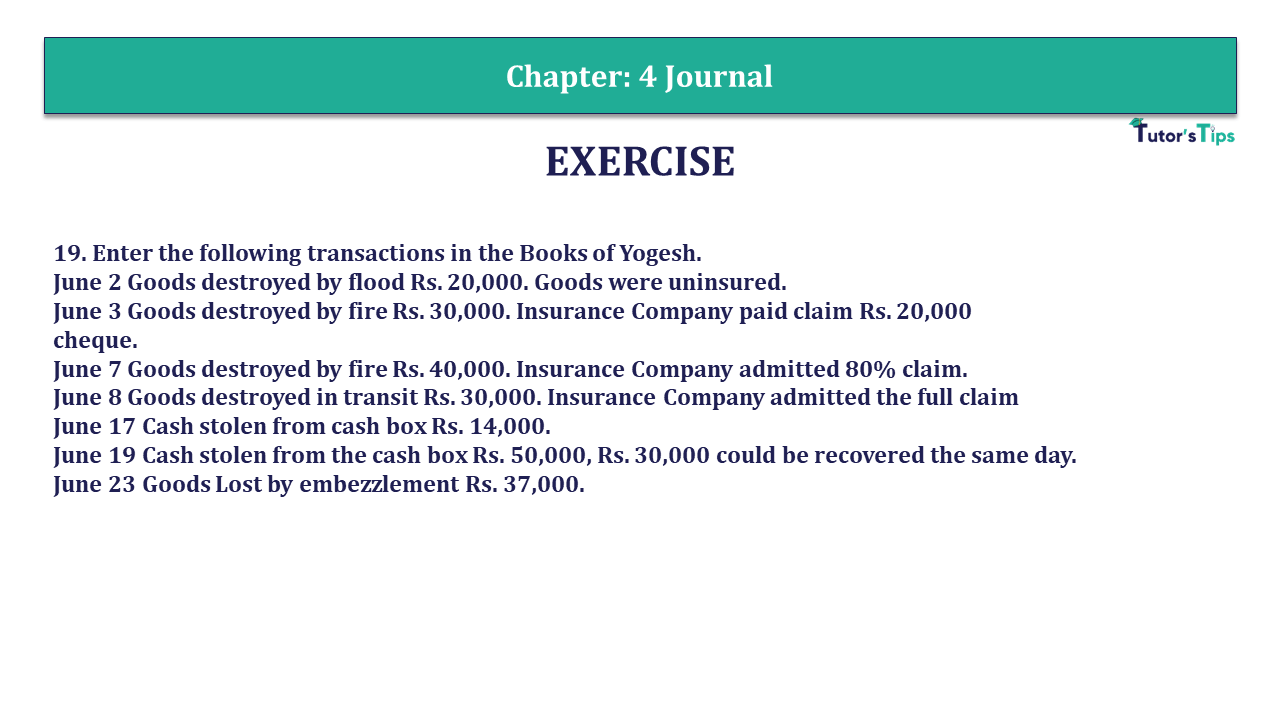 Question 19 Chapter 4 - Unimax Publications of Class 11