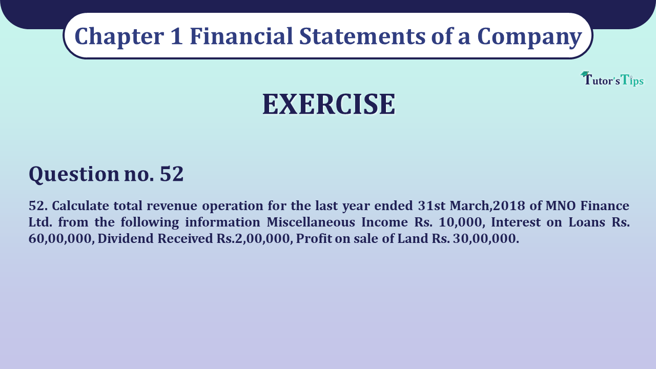 Question 52 Chapter 1 VK Publications Class 12 Part 2 - 2021