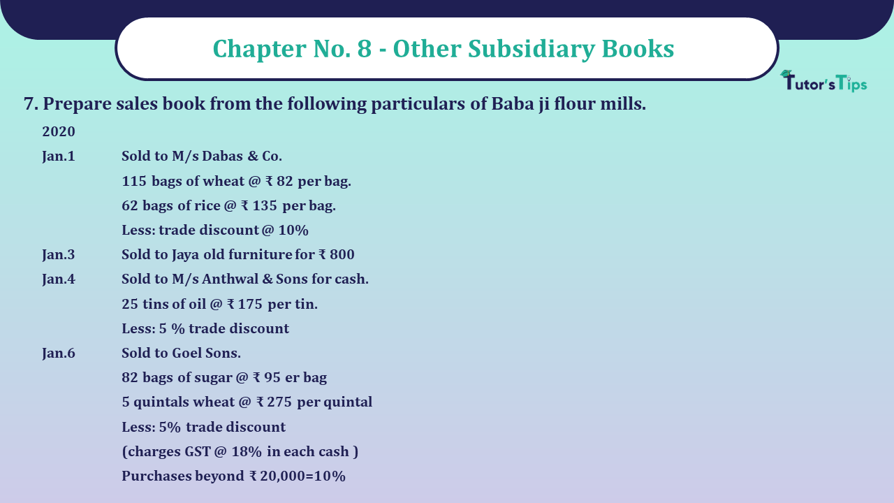Question No 7 Chapter No 8- UNIMAX Class 11 - Solution