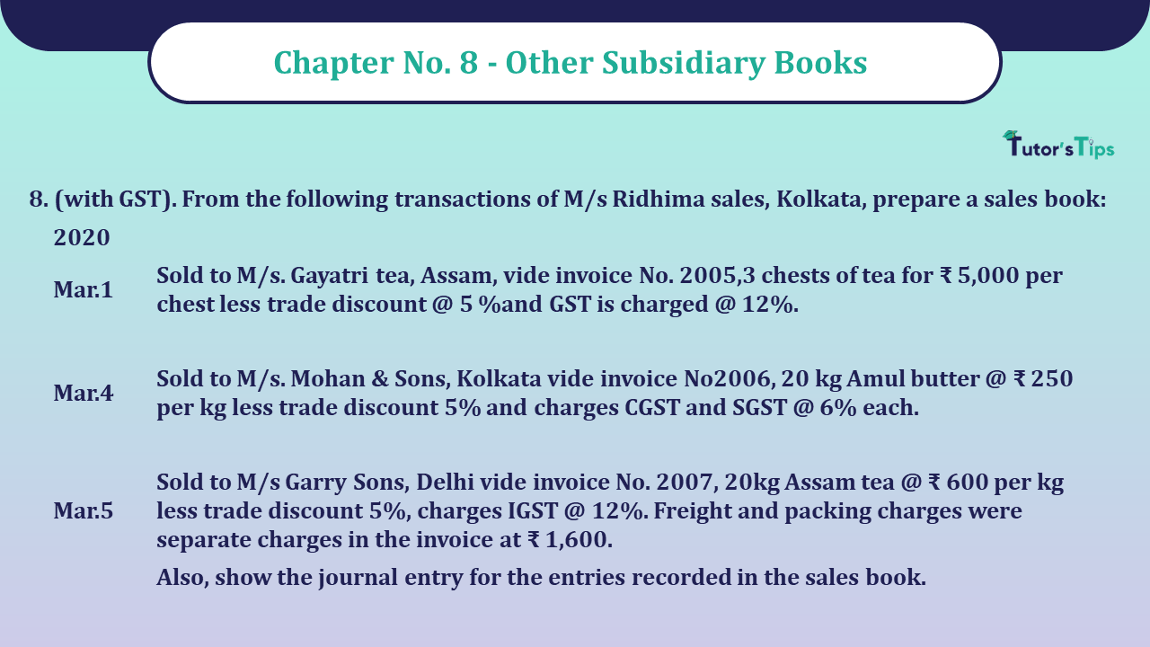Question No 8 Chapter No 8- UNIMAX Class 11 - Solution