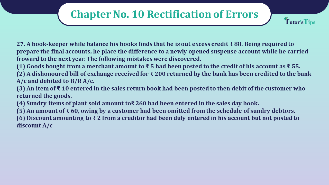 Question No 27 Chapter No 10 - Unimax 11 Class