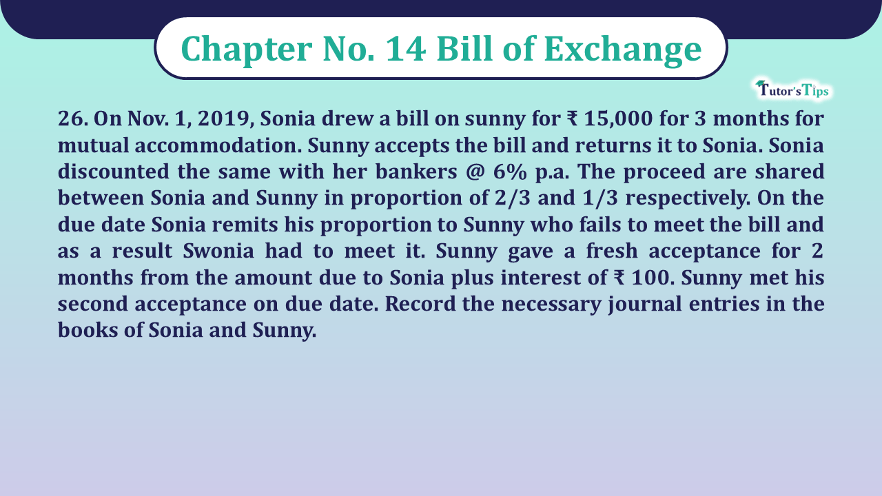 Question No 26 Chapter No 14 – Class 11 Unimax