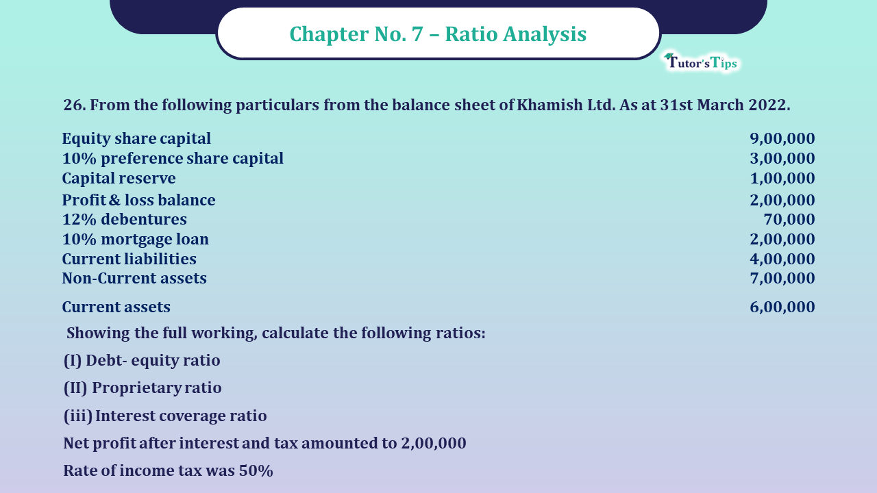 Question 26 Chapter 7 -Unimax Publication Class 12 Part 2 - 2021