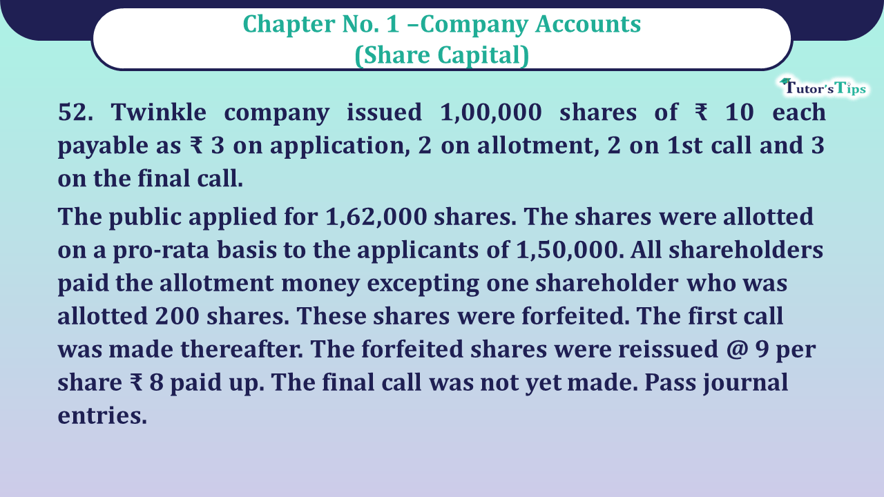 Question no 52 Chapter 1- Unimax Class 12 Part 2 - 2021