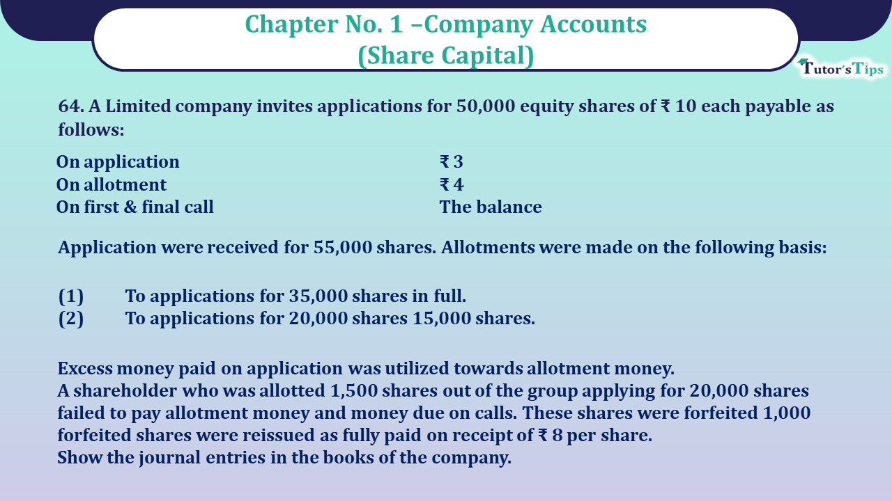 Question no 64 Chapter 1 - UNIMAX Class 12 Part 2 - 2021