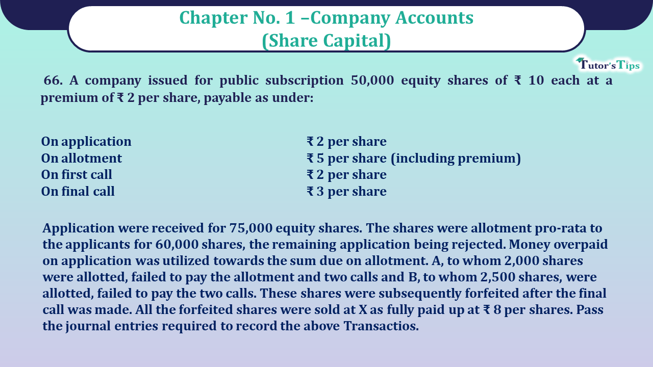 Question no 66 Chapter 1 - UNIMAX Class 12 Part 2 - 2021