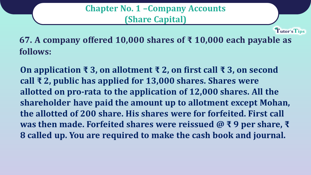 Question no 67 Chapter 1 - UNIMAX Class 12 Part 2 - 2021