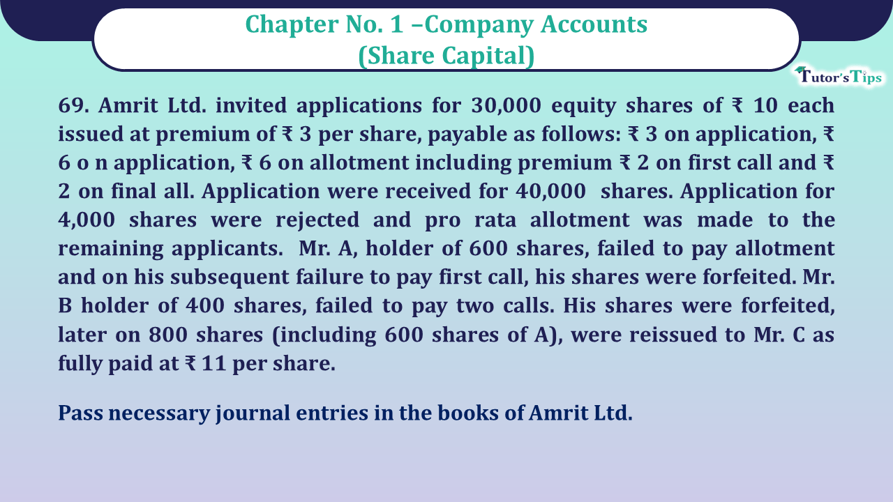 Question no 69 Chapter 1 - UNIMAX Class 12 Part 2 - 2021