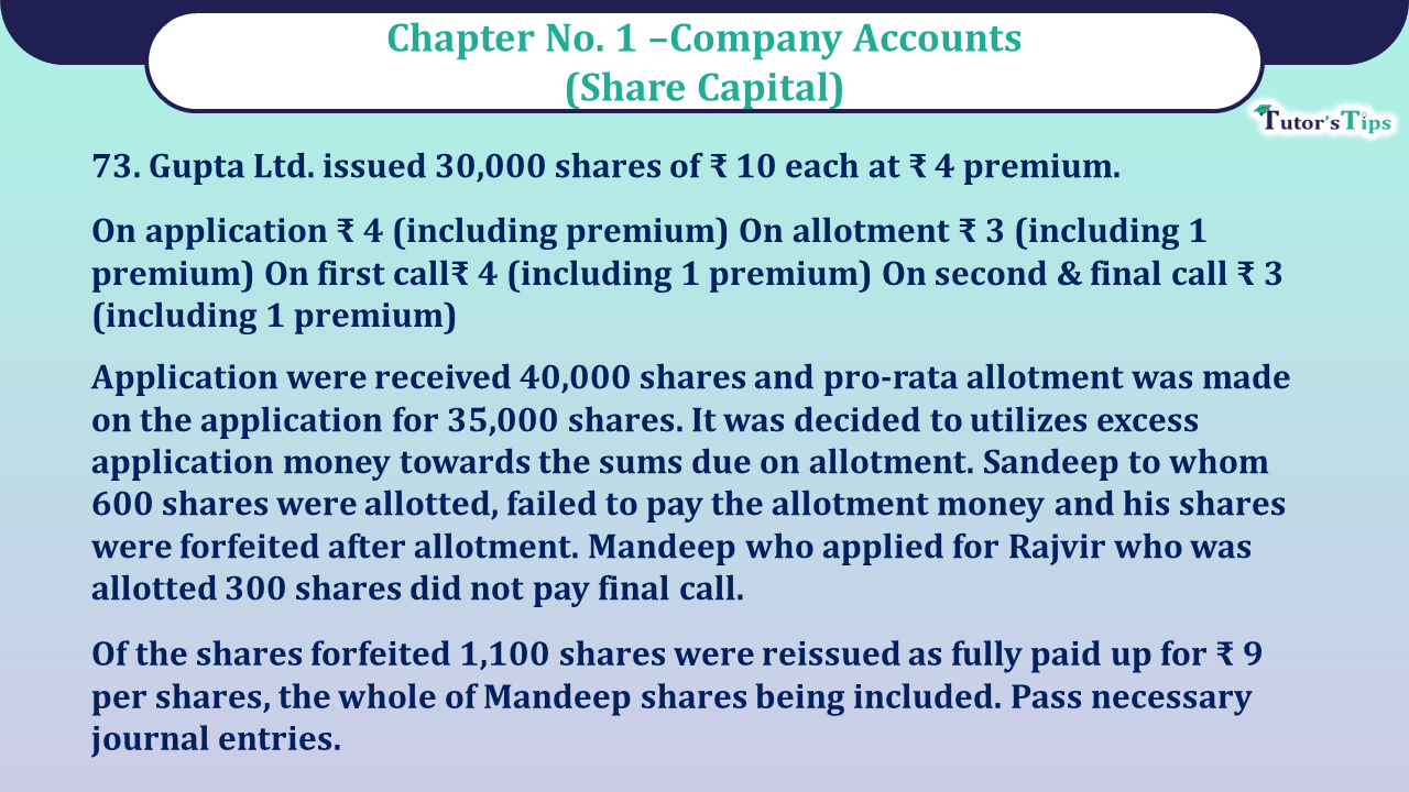 Question no 73 Chapter 1 - UNIMAX Class 12 Part 2 - 2021