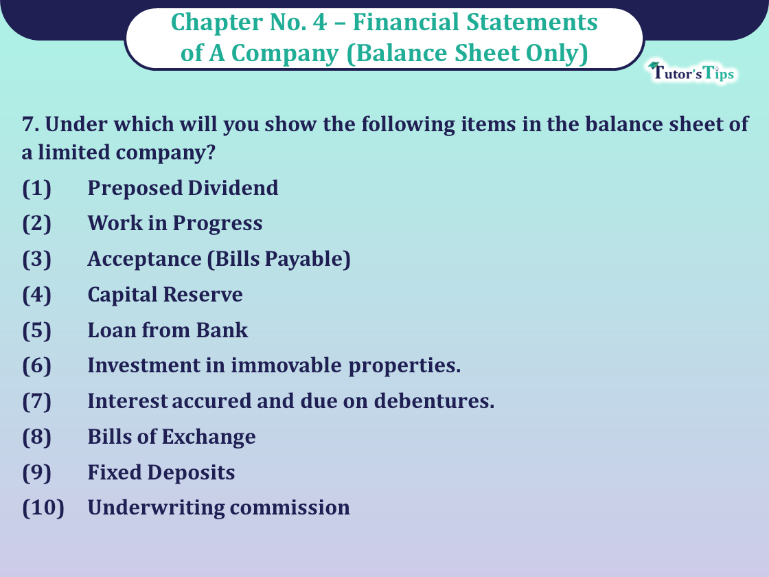 Question 7 Chapter 4 - Unimax Publication Class 12 Part 2 - 2021