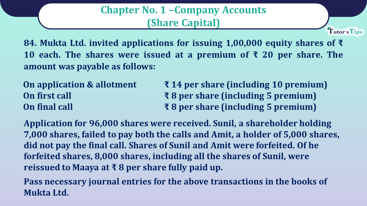 Question no 84 Chapter 1 - UNIMAX Class 12 Part 2 - 2021