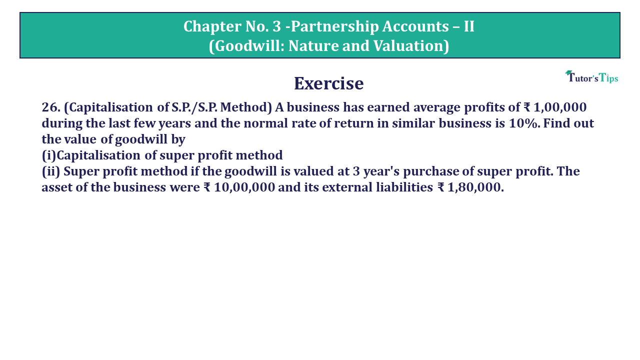 Question 26 Chapter 3 of USHA Publication 12 Class Part - 1