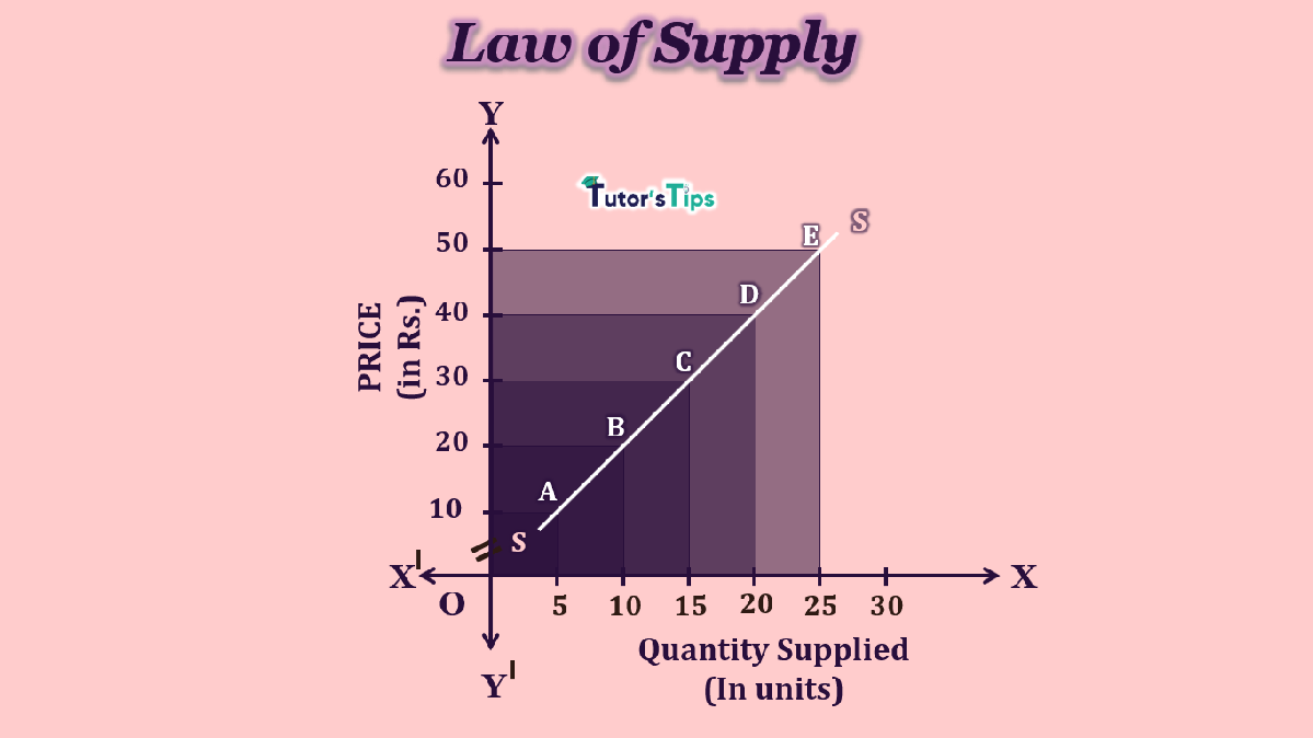 The Law of Supply- Explanation with Illustration - In Hindi