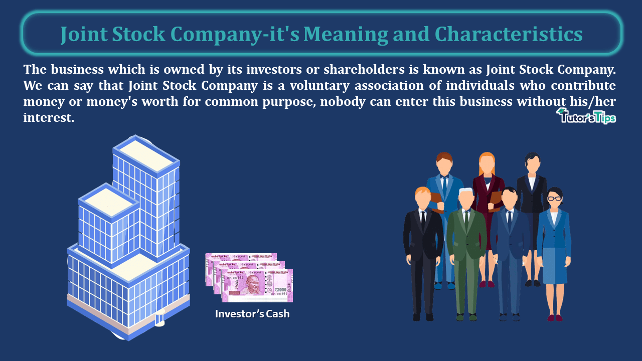 Joint Stock Company-it's Meaning and Characteristics - In Hindi