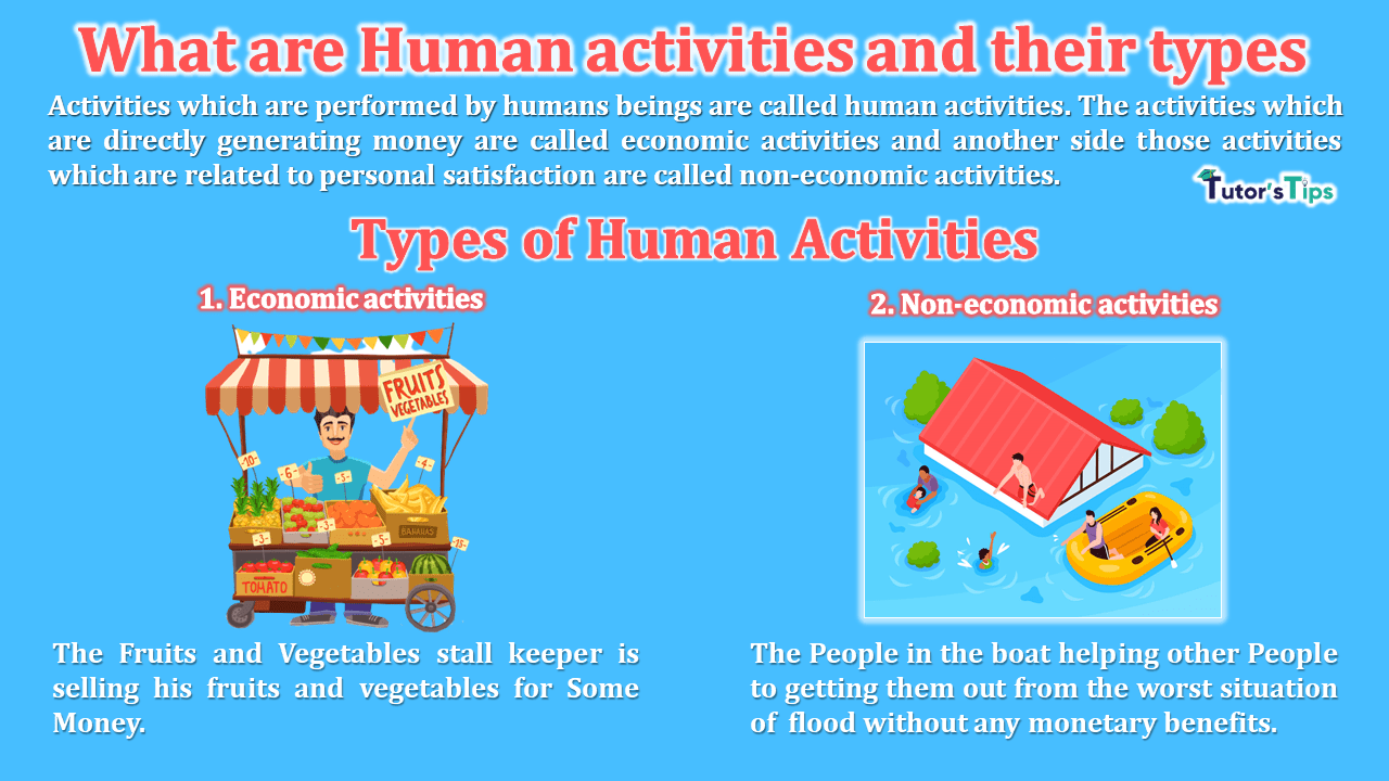 What are human activities and their types -In Hindi
