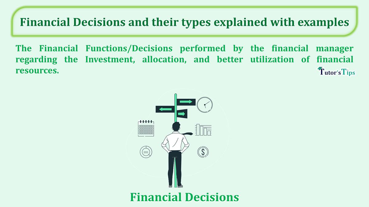 Financial Decisions and their types are explained with examples - In Hindi