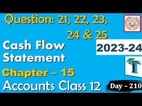 Solution of Questions 21 22 23 24 &amp; 25 Cash Flow Statement Chapter 15 Accounts class 12 PSEB Day 210