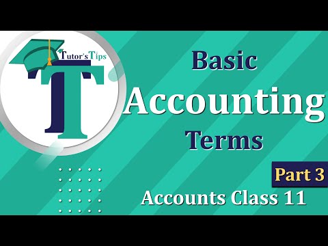 Basic Accounting terms Accounts Class 11 -(Part 3)Terminology Explained with Animation