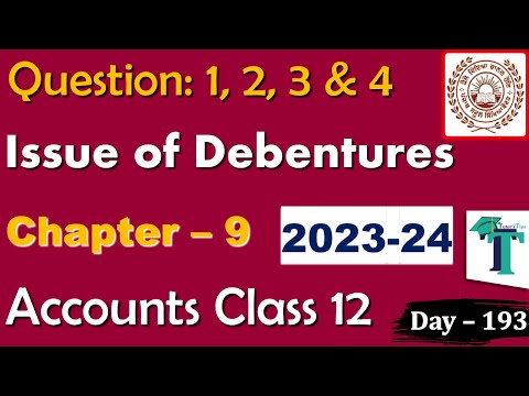 Solution of Questions 1 2 3 &amp; 4 Issue of Debentures Chapter 9 Accounts Part B class 12 PSEB Day 193