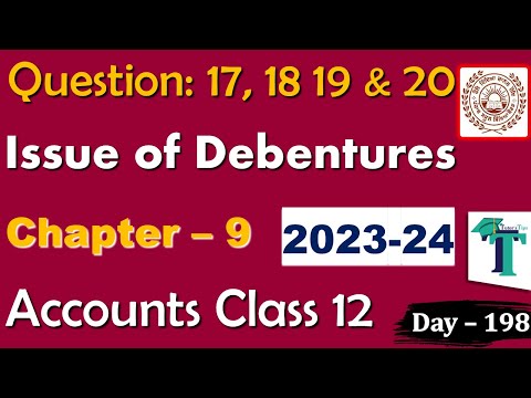 Solution of Questions 17 to 20 Issue of Debentures Chapter 9 Accounts Part B class 12 PSEB Day 198