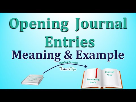 Opening Journal Entry Examples Journal - Explained with Animated Examples