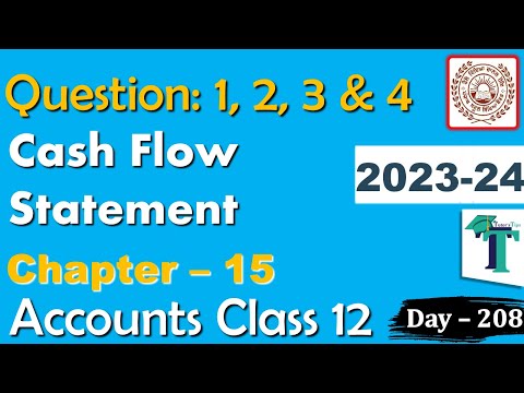 Solution of Questions 1 2 3 &amp; 4 Cash Flow Statement Chapter 15 Accounts class 12 PSEB Day 208