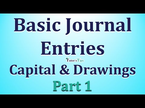 Basic Journal Entry - Part 1 - Capital and Drawings - Explained with Animated Examples