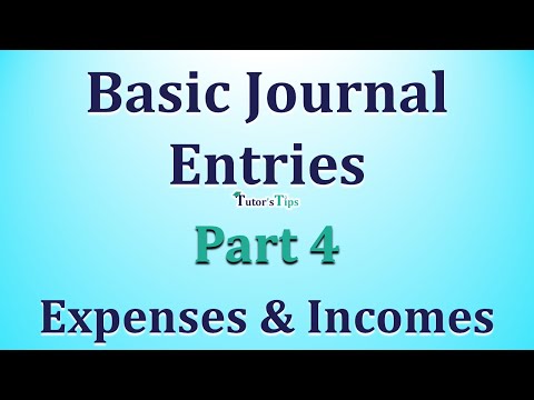 Basic Journal Entries - Expenses and Incomes - Explained with Animated Examples