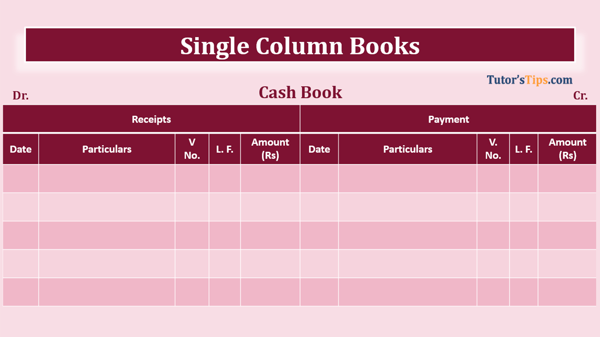 Format Of One Column Cash Book