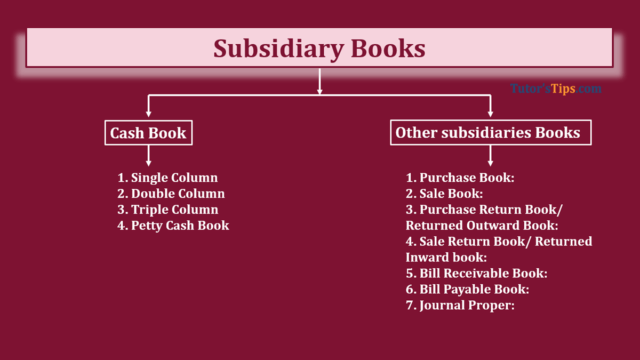 Subsidiary Books and its Types - Example - Tutor's Tips