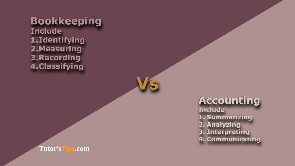 Difference between the Bookkeeping and Accounting