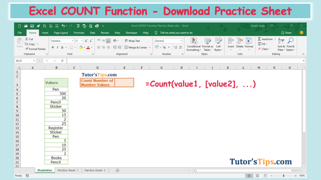 How To Use Count Function In Excel Excel Count Formula Explained Images