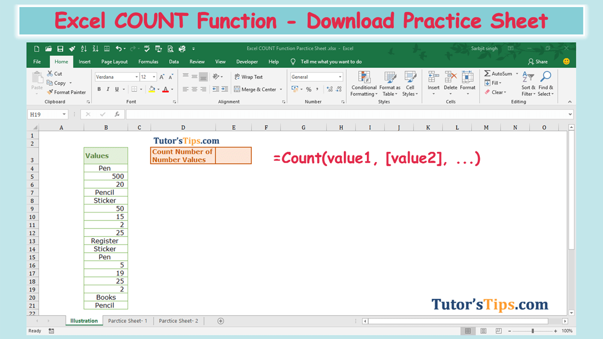 Excel COUNT Function - Feature Image
