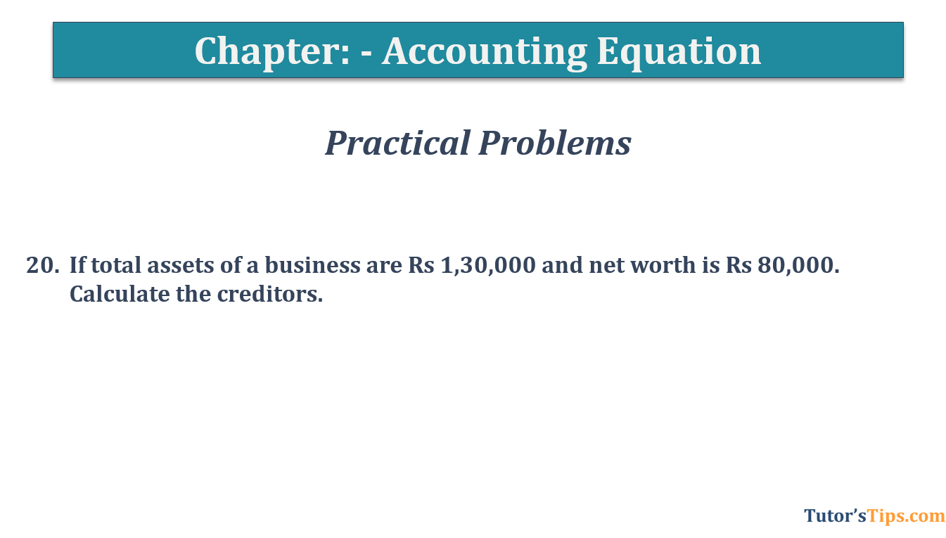 Question No.20 - Chapter No.5- T.S. Grewal +1 Book 2019