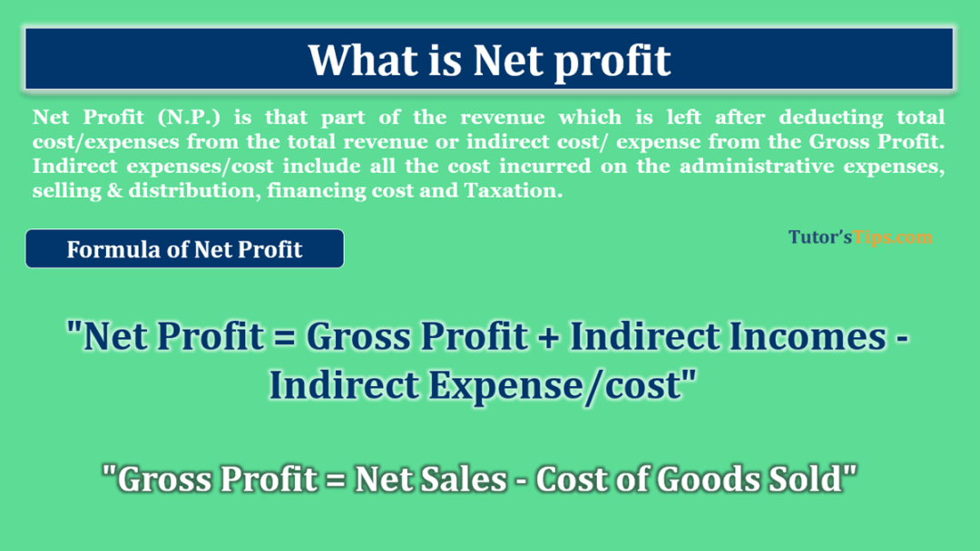 What Is Net Profit Explanation With Examples Tutors Tips 9002