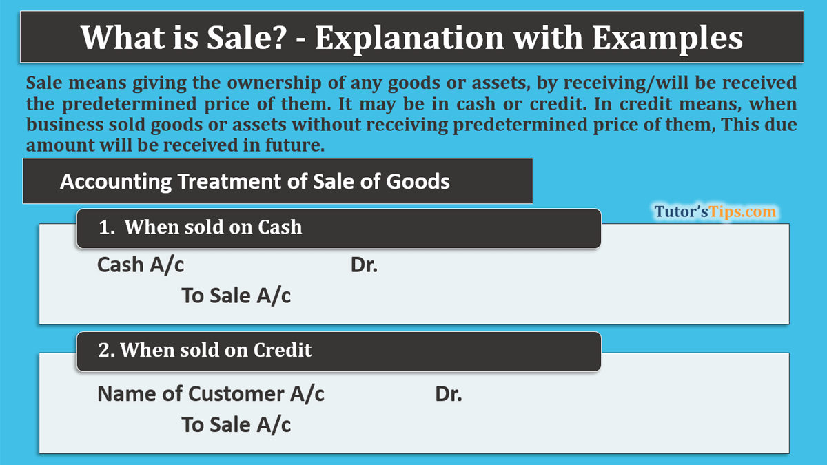 What is Sale? - Explanation with Examples – Tutor's Tips