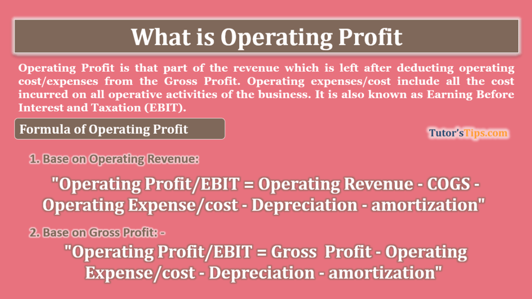 What Is Operating Profit Explanation With Examples Tutors Tips 2339