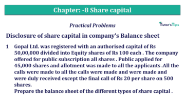 Chapter No. 8 - Company Accounts - Accounting for Share Capital Q 01 CH 8 T.S. Grewal 2 Book 2019 Solution 360x202 - Chapter No. 8 - Company Accounts - Accounting for Share Capital