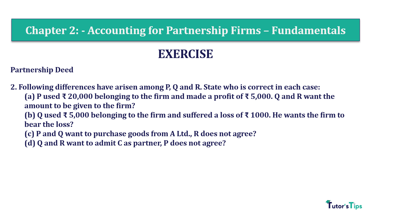 Question 2 Chapter 2 of +2-A