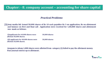 Chapter No. 8 - Company Accounts - Accounting for Share Capital Question No.21 Chapter No.8 T.S. Grewal 2 Book 2019 Solution min min 360x202 - Chapter No. 8 - Company Accounts - Accounting for Share Capital