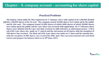 Chapter No. 8 - Company Accounts - Accounting for Share Capital Question No.22 Chapter No.8 T.S. Grewal 2 Book 2019 Solution min min 360x202 - Chapter No. 8 - Company Accounts - Accounting for Share Capital