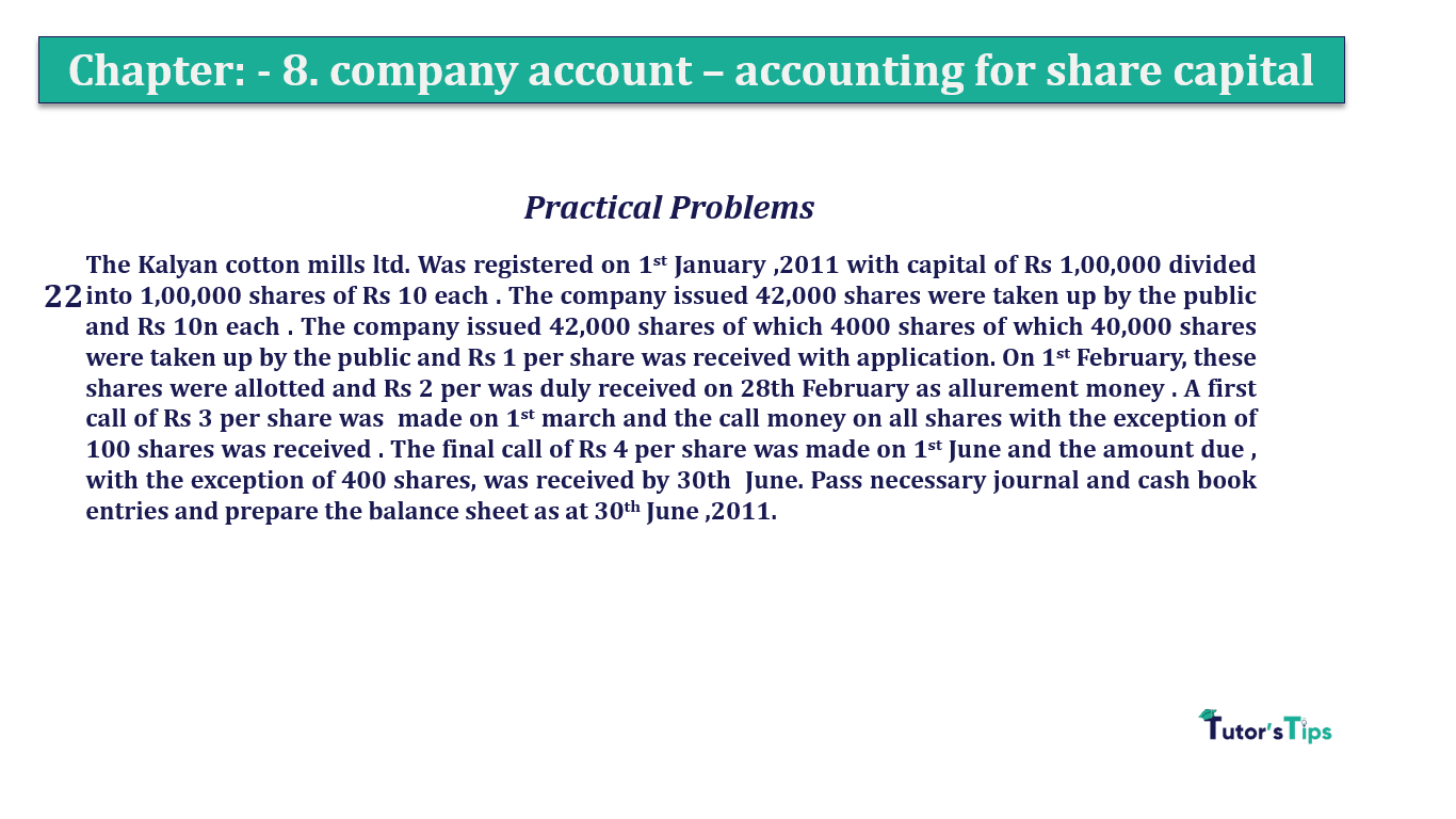 Question 22 Chapter 8 of +2-A