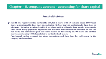 Chapter No. 8 - Company Accounts - Accounting for Share Capital Question No.24 Chapter No.8 T.S. Grewal 2 Book 2019 Solution min min 360x202 - Chapter No. 8 - Company Accounts - Accounting for Share Capital