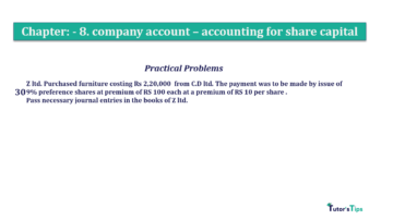 Chapter No. 8 - Company Accounts - Accounting for Share Capital Question No.30. Chapter No.8 T.S. Grewal 2 Book 2019 Solution min min 360x202 - Chapter No. 8 - Company Accounts - Accounting for Share Capital