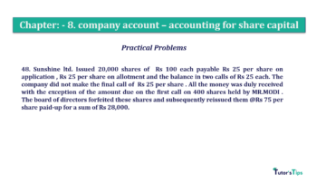 Chapter No. 8 - Company Accounts - Accounting for Share Capital Question No.48. Chapter No.8 T.S. Grewal 2 Book 2019 Solution min min 360x202 - Chapter No. 8 - Company Accounts - Accounting for Share Capital