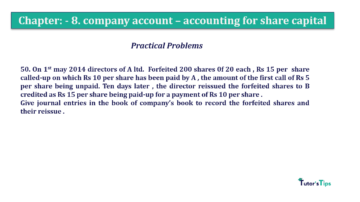 Chapter No. 8 - Company Accounts - Accounting for Share Capital Question No.50. Chapter No.8 T.S. Grewal 2 Book 2019 Solution min min 360x202 - Chapter No. 8 - Company Accounts - Accounting for Share Capital