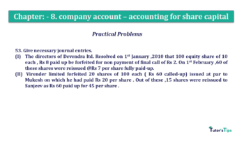 Chapter No. 8 - Company Accounts - Accounting for Share Capital Question No.53. Chapter No.8 T.S. Grewal 2 Book 2019 Solution min min 360x202 - Chapter No. 8 - Company Accounts - Accounting for Share Capital