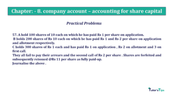 Chapter No. 8 - Company Accounts - Accounting for Share Capital Question No.57. Chapter No.8 T.S. Grewal 2 Book 2019 Solution min min 360x202 - Chapter No. 8 - Company Accounts - Accounting for Share Capital
