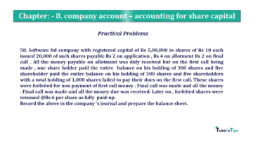 Chapter No. 8 - Company Accounts - Accounting for Share Capital Question No.58. Chapter No.8 T.S. Grewal 2 Book 2019 Solution min min 360x202 - Chapter No. 8 - Company Accounts - Accounting for Share Capital